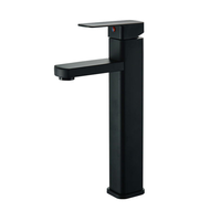 Matte Black Square Tall Basin Mixer - 3002B